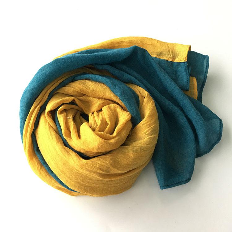 Japanese Autumn and Winter Versatile Splicing Cotton Scarf Winter Warm Shawl Scarf  Large-sized Two-tone Scarves 75*190cm