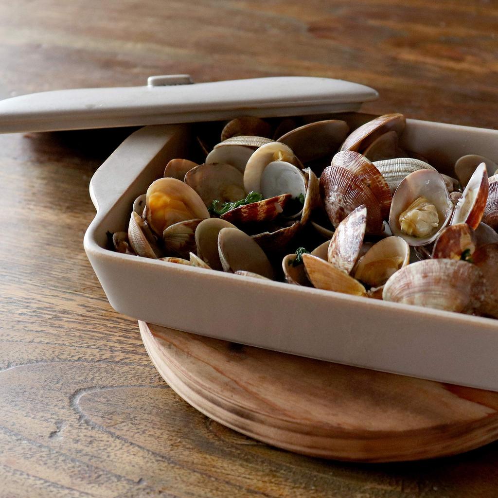 LOLO Thechef Bake Dish Bake Pan Porcelain Made In Japan Heat Resistant Direct Flame Dark (S Flat, Gray)