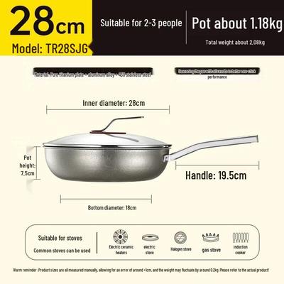 Pure Titanium Non-Stick Frying Wok