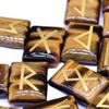 25Pcs Rune Chakras Runes s,Crystal Rectangle Shaped Pendant Decor