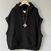 Autumn Winter Sleeveless Age Reduction Ladies Knitted Sweater Vest Jacket Hooded Leisure Solid Color Women's Waistcoat Top