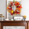 Artificial Autumn Wreath for Front Door Farmhouses Garden, Harvest Wreath with Pumpkins Thanksgiving Party Decorations