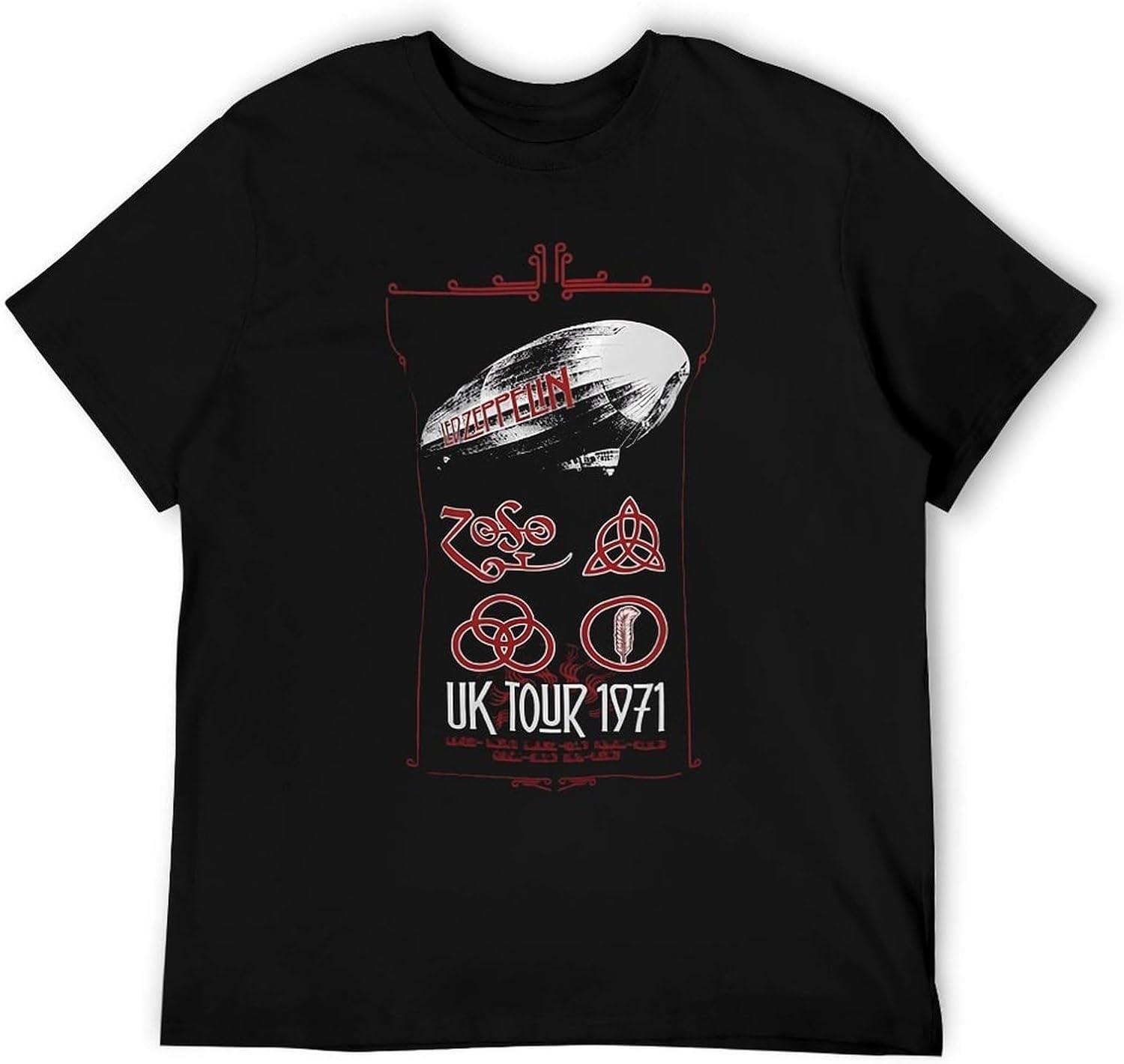 Vintage Rock Live Concert UK Tour 1971 Graphic T-Shirt, Classic Music Tee XXXXXL чёрный