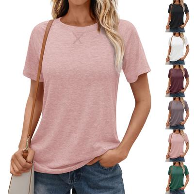 Short Sleeve Crewneck Tees For Women Trendy Lightweight Soft Casual Summer Tops