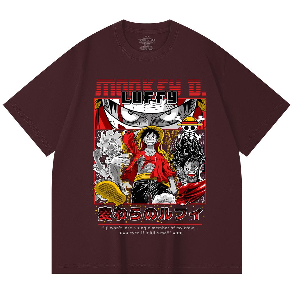 

230 Gsm 100% Cotton One Piece V16 Luffy Print Unisex Heavy Cotton T Shirt 2XL
