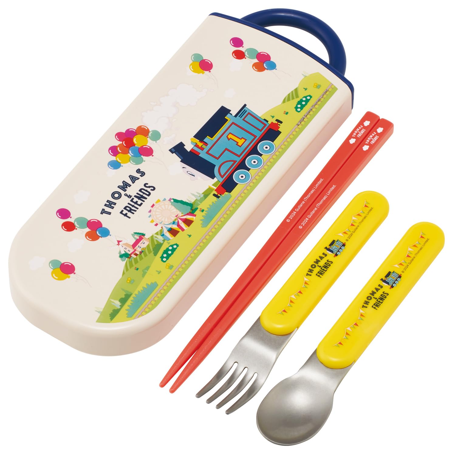 

Skater Bento Trio and Made in Thomas the Tank Engine TACC2AG68483 Children s Set, Chopsticks, Spoon, Fork, Kids Cutlery, Antibacterial, Easy-Open