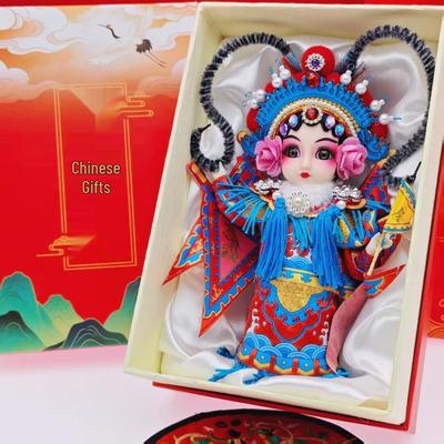 7-Zoll Peking-Oper Seidenfiguren-Schmuckpuppen Geschenkset