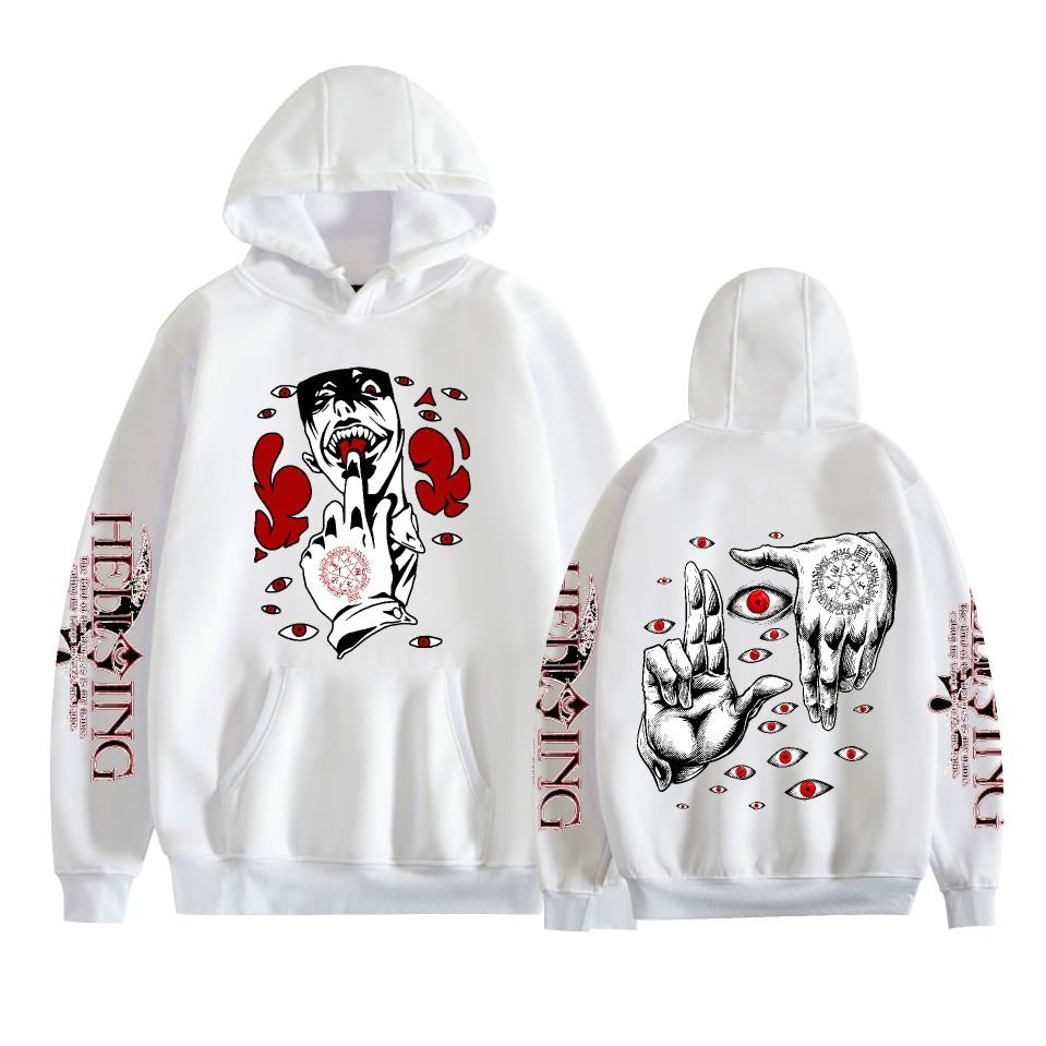 Hellsing Anime Hoodie Harajuku Pullover Tops Women Men Sweatshirts New Cartoon Printed Long Sleeve Fashion Female Cosplay Streetwear