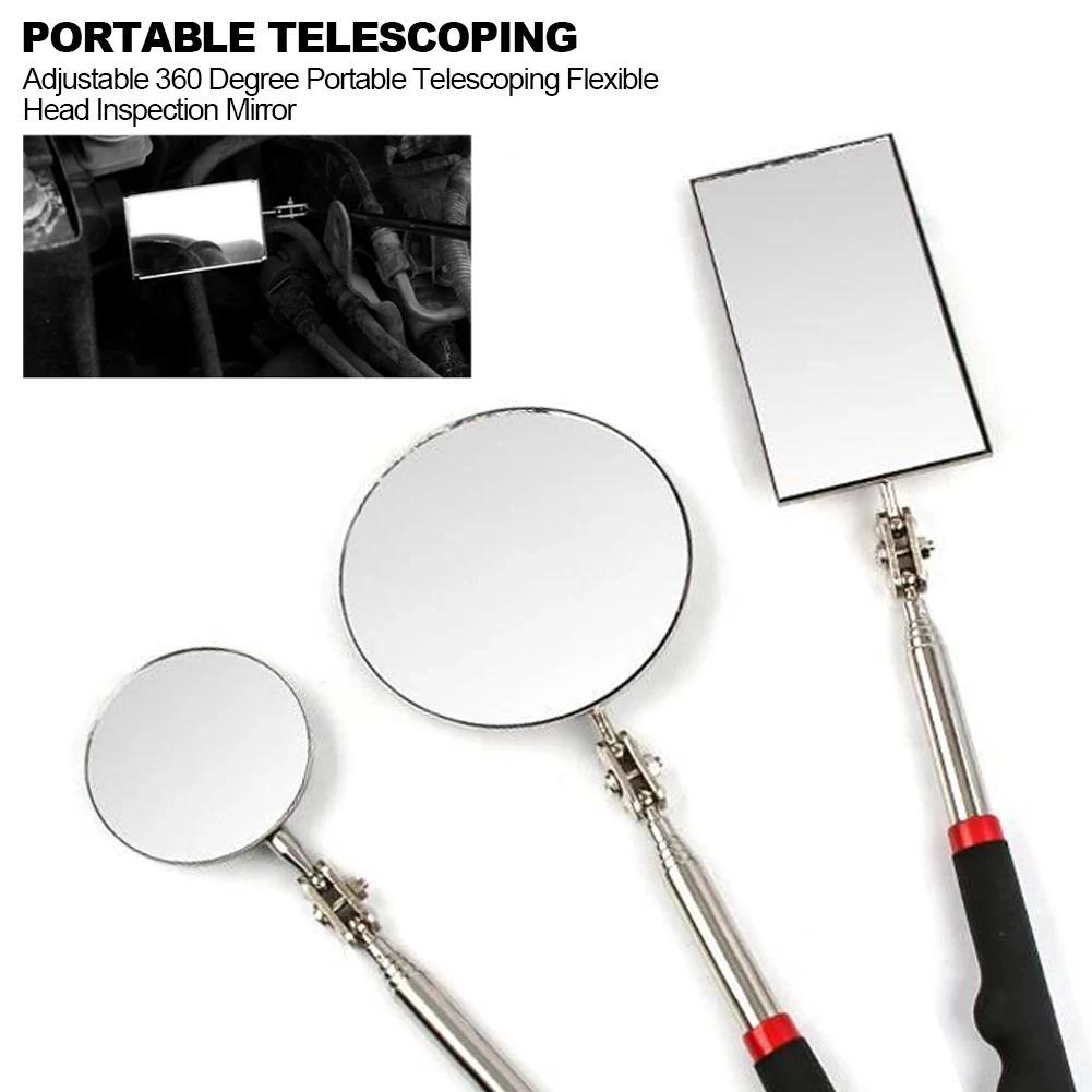 

2 PCS Telescoping Inspection Mirror Set for Mechanics and Inspectors Adjustable Stainless Steel Handle for Hard to Reach Areas China Mainland