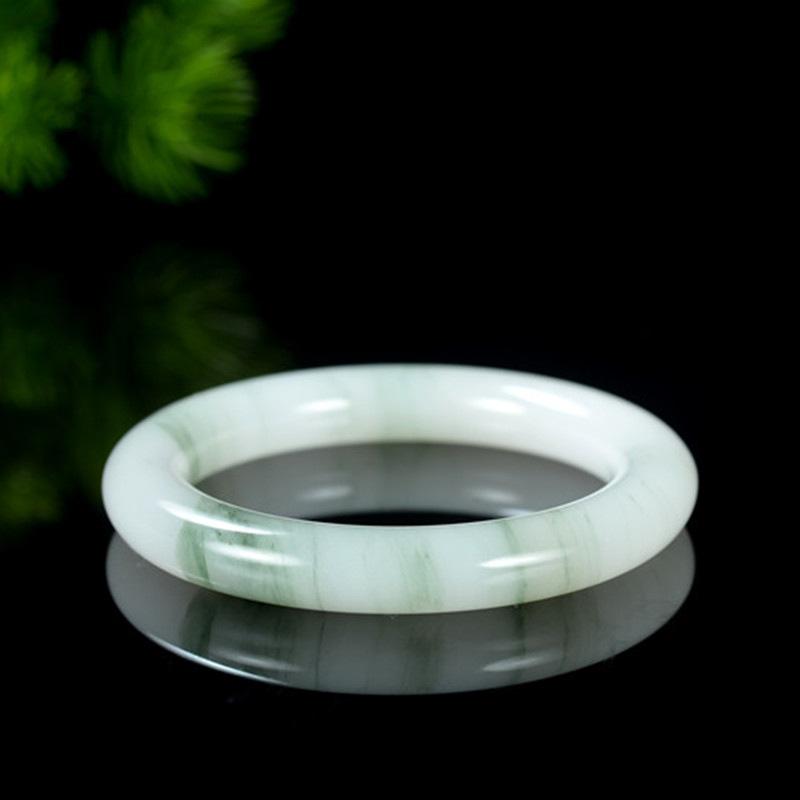 

Браслет из натурального нефрита Jinsi с изумрудом, модный браслет с изумрудом и подвесками, женский подарок 64mm