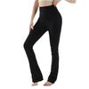 High Waist Seamless Tummy Control Flared Leggings Women - Quick Dry Yoga Pants 9/10 Length Stretchy Fitness