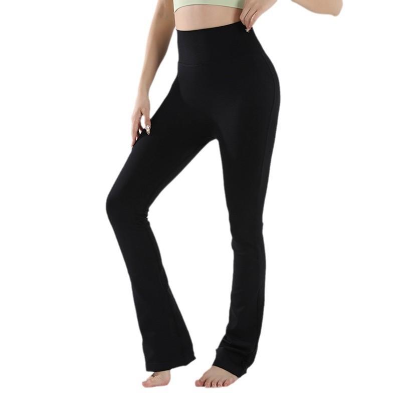 High Waist Seamless Tummy Control Flared Leggings Women - Quick Dry Yoga Pants 9/10 Length Stretchy Fitness