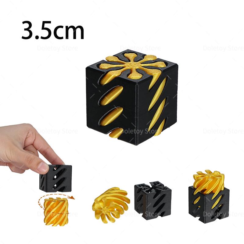 3D Printed Impossible Stone Passthrough Plaything Helix Spinning Pressure Reducing Plaything Pass Through Pyramid Vortex Thread Illusion Plaything