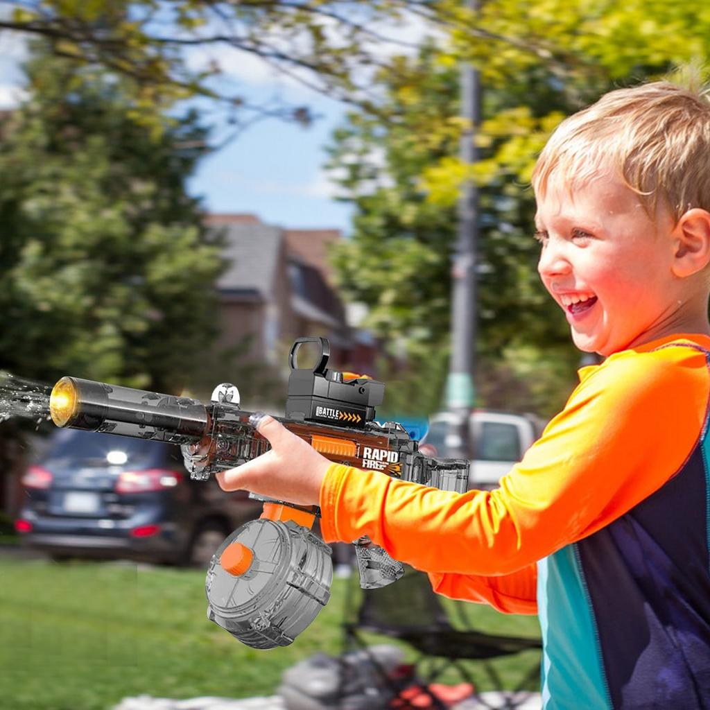 Cool Electric Firelight Hand Integrated Ice Burst Electric Water  Toy+flamethrower Head; Equipped With Battery And Charging Cable