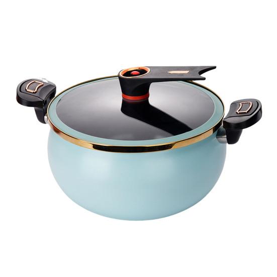 Nonstick Ceramic Coated Soup Pot with Lid 7L Fast Cooking Crock Pot Micro Pressure Cooker Versatile Cookware