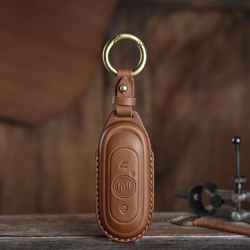 

Genuine Cowhide Retro Distressed Handmade Car Key Case for Weltmeister коричневый