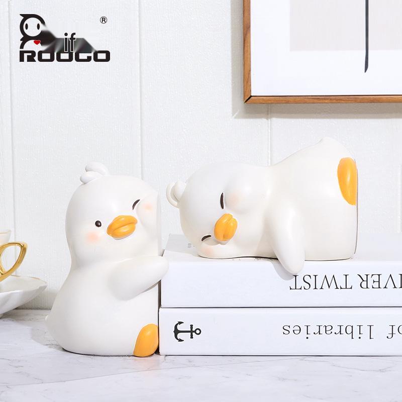 Creative Duck Bookend: Resin Ornament for Bookshelf, Living Room, Bedroom Decor