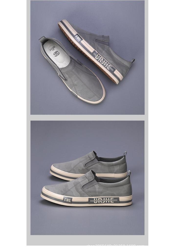 Men's Spring Casual Slip-on Canvas Shoes: Trendy, Breathable, Versatile Low-top Skate Shoes