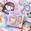 23 Sheets Cute Cartoon Mini Bean Die Cut Stickers Book Handmade Pixel Bean-shaped Sticker Book Fun Stationery Stickers Gifts