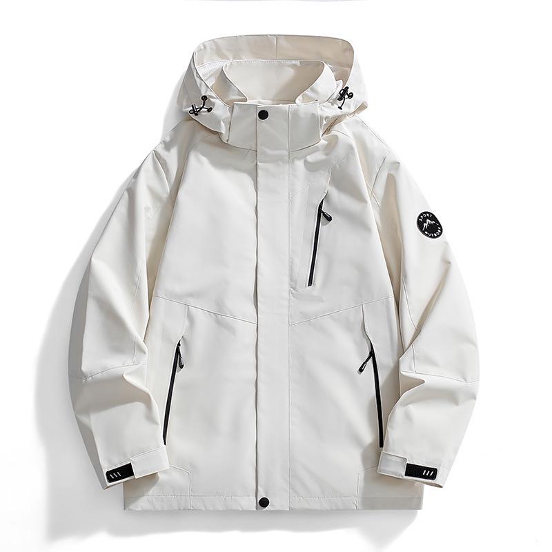 Single Layer Waterproof Windproof Jacket - New Couple Style, Versatile Hooded Coat for Outdoor Activities