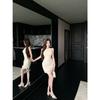 French pure desire wind hollow lace sleeveless vest dress women's summer waist dress skirt temperament hip-wrapped short skirt