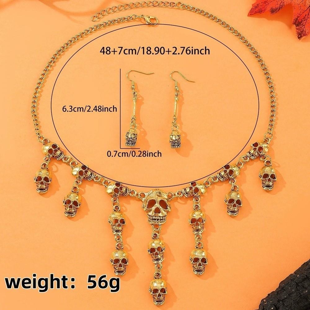 Y2K Halloween Choker Gothic Collarbone Chain Charm Gift Skull Necklace Neck Jewelry