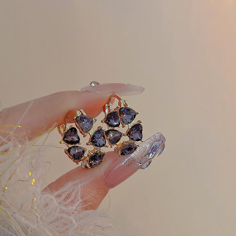 

Luxury Zircon Half-Circle Curved Stud Earrings for Women Fashion Hollow C-Shaped Earrings Brides Wedding Jewelry Accessories