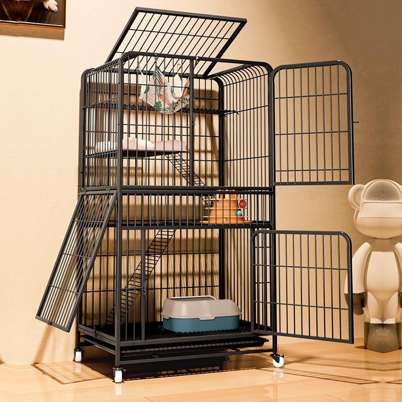 Luxury Three-Story Cat Villa with Spacious Climbing Frame and Bed