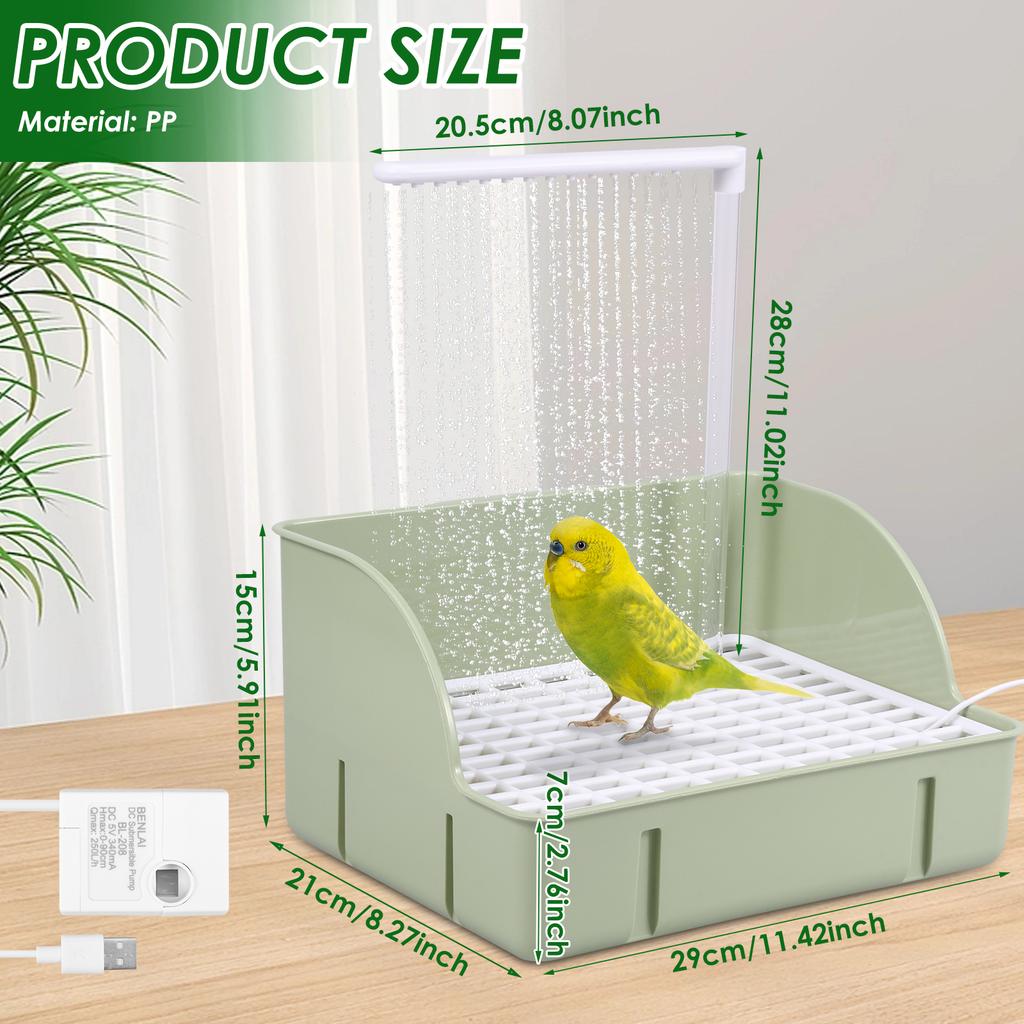Automatic Pet Birds Parrots Bath Circulating Water Bathtub USB Electric Parakeet Bathtub Shower Fountain birds supplies