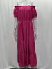 Women's One-Shoulder Short-Sleeve Long Spring Dress