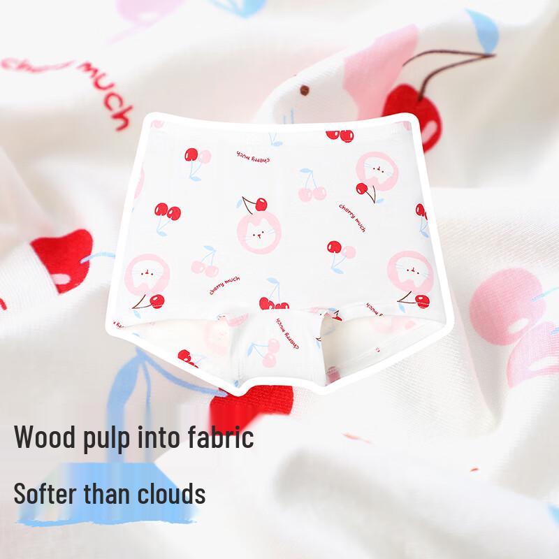 Jiusuiban Girls' Cat Cartoon 7A Antibacterial Boxer Briefs