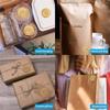 500pcs Handmade with Love Stickers Vintage Kraft Paper Sticker Stationery Label Baking Kraft Paper Stickers Scrapbook Gift Label