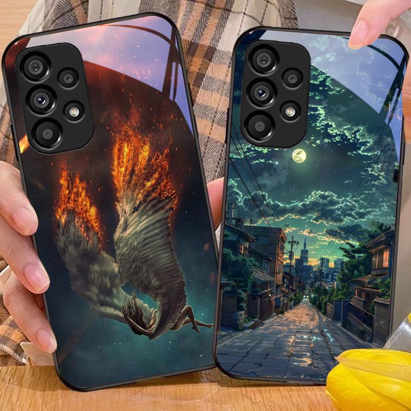 Rote Und Schwarze Herzen Für Samsung Galaxy S10 S20 Plus S21 FE S22 S23 S24 FE S25 Ultra Schwarz Gehärtetes Glas Handyhülle Hartschale