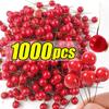 Artificial Holly Berries Mini Fake Berries Decor On Wire for Christmas Tree Decorations Flower Wreath DIY Craft Use