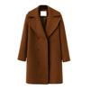 Damen Plus Size Wolljacke Zweireihig Umlegekragen Mantel Einfarbig Locker Thermisch Langärmelig Frühling Herbst Winter Pendeln Verabredung