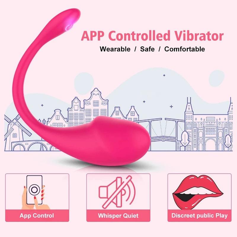 AMOURAURA 10 Modes Wireless Vibration Love Sex Egg Vibrator Vaginal G Spot Vibrating Stimulator Wearable Bluetooth APP Control