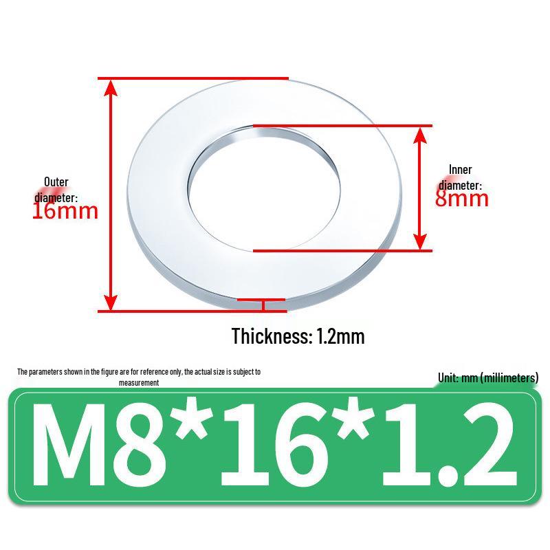 Extra Large Galvanized Metal Flat Washers - Sizes M1.6 to M14