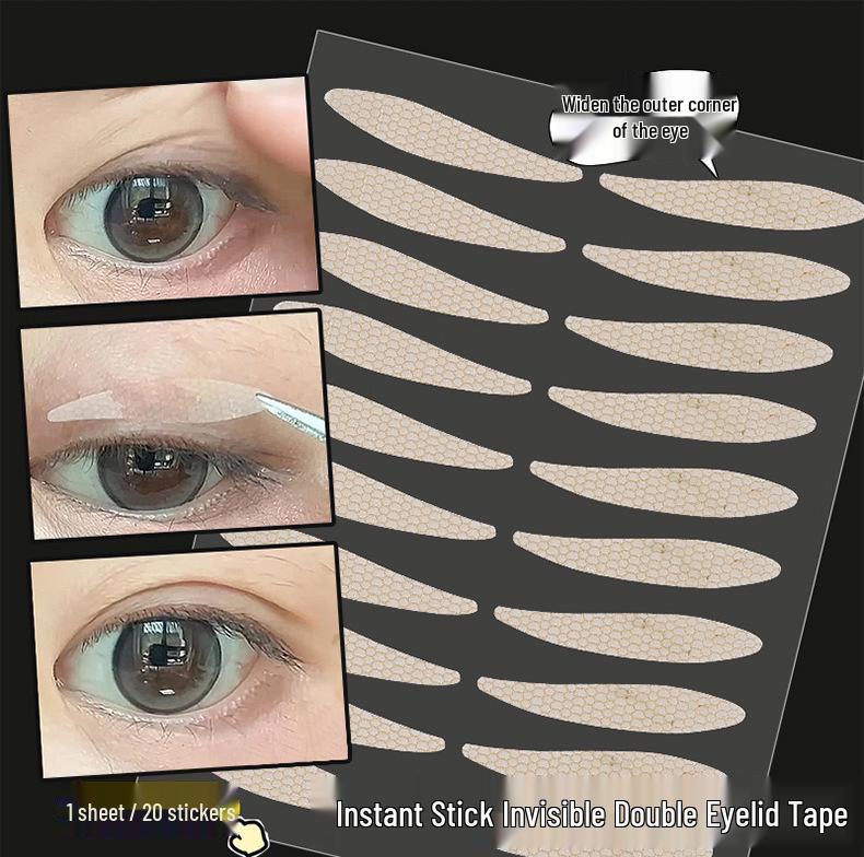 Invisible Lace Double Eyelid Stickers - Water-resistant, Anti-Droop, Seamless for a Natural Look.