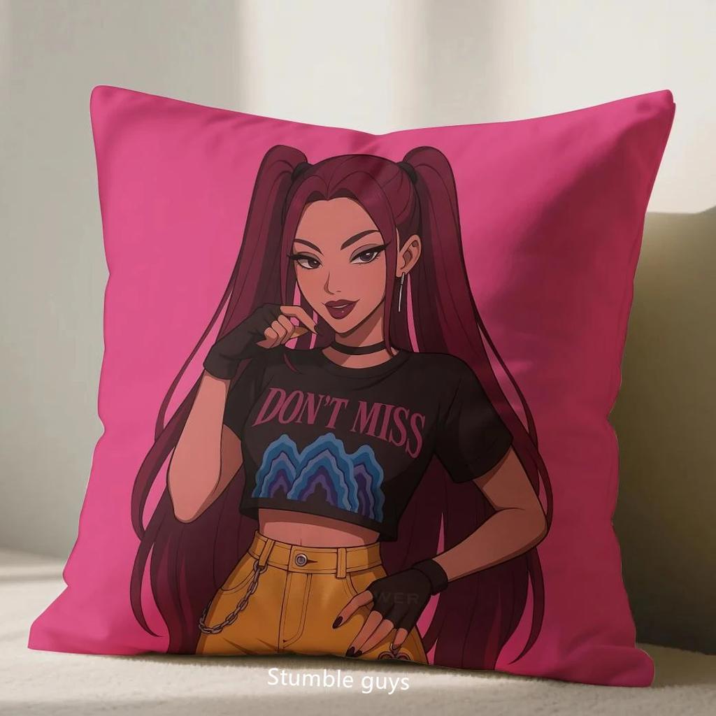 Kpop Sofa Cushion Cover Demon Hunters Anime 45X45cm Pillowcase Soft