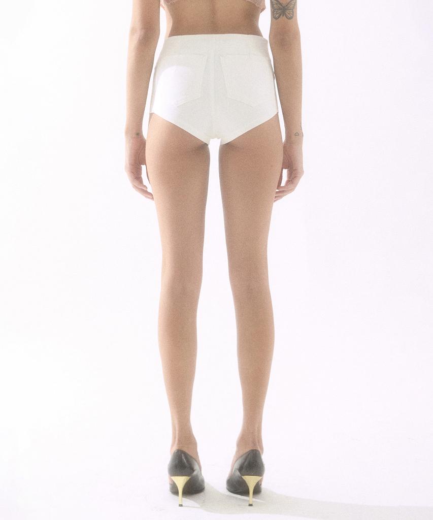 BADEE Eyelet Micro Shorts Ivory