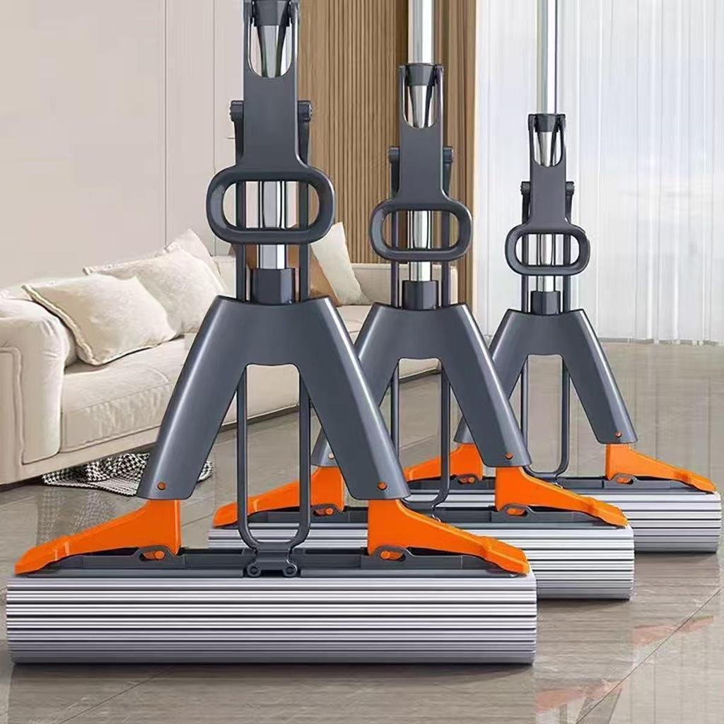 2025 New Foldable Cotton Mop: Hands-Free, Lazy Water Squeeze, Absorbent for Living Room Floors