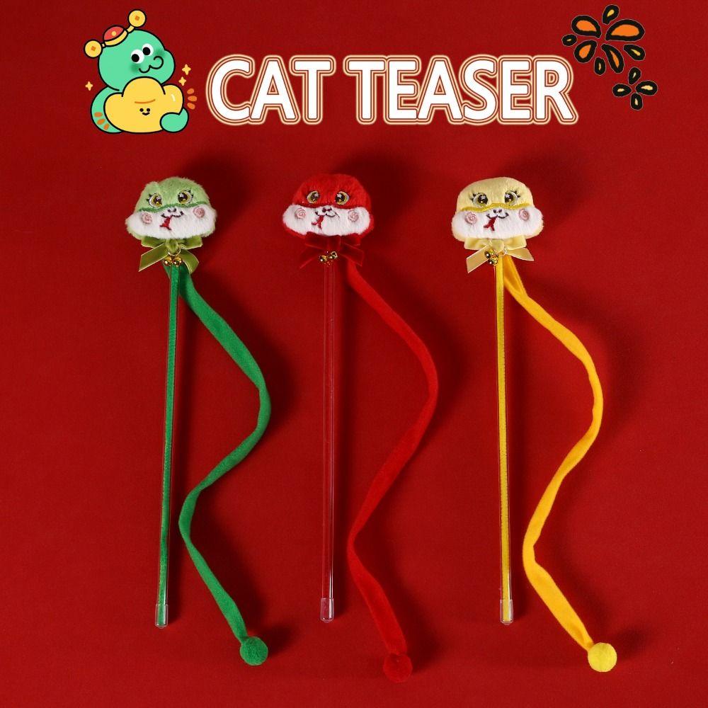 Plush Interactive Cats Teaser Portable Snake Tassel Cat Stick Cat Teaser Wand Relieve Boredom