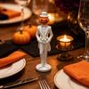 Horror Retro Desktop Decor Pumpkin Gentleman Figurine, Halloween Head Man Statue, Spooky Figurine 3D Printed Ornament for Shelf Mantel Tabletop Statue