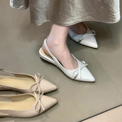 Fashion New Summer Women Luxury Butterfly-knot Cover Toe Sandals Fashionable Low Heels Singbacks Shoes Ladies Casual Party Dress Sandals