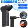 110000RPM Mini Fan Rechargeable Electric Air Duster with Light Handheld Duct Fan Jet Dry Blower for Laptop Computers Keyboard