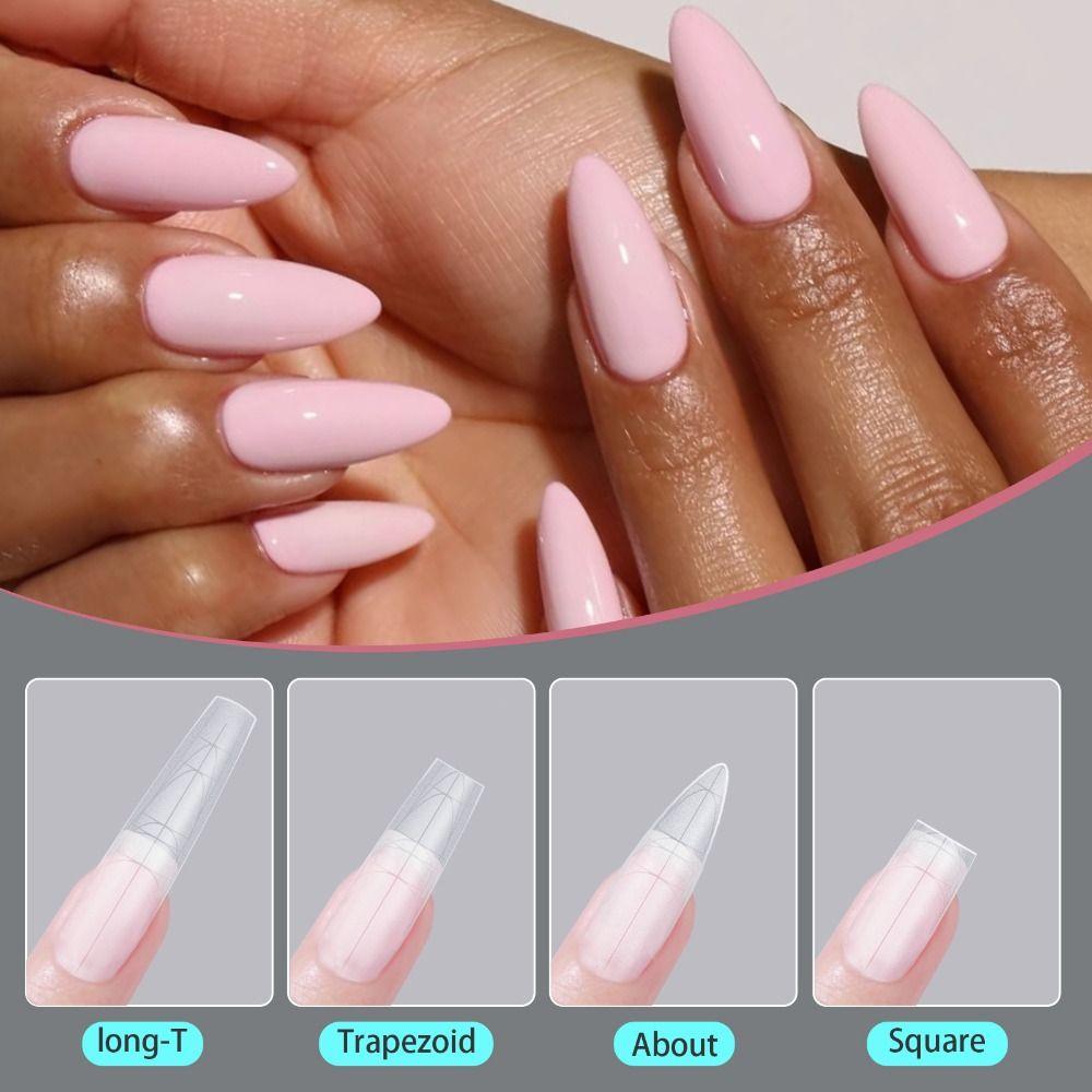 Hot Ultra-Thin Double-Sided Fake Nails with Auxiliary Line Clear Extension Nail Tips No-Trace False Nails DIY
