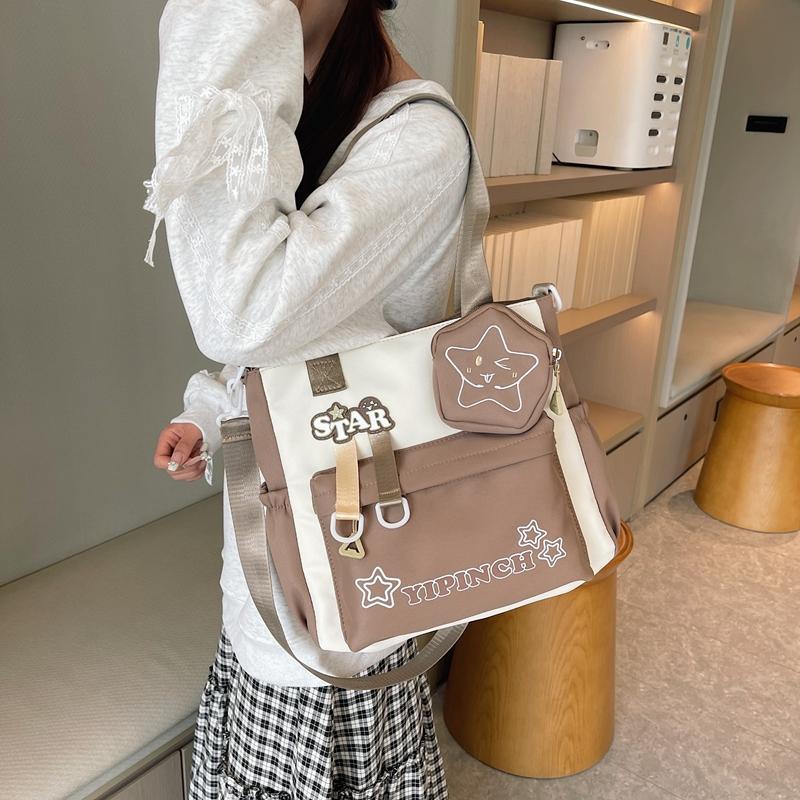 Kontrastní barva taška přes rameno pro studenty střední školy dámská crossbody taška studentská taška do třídy