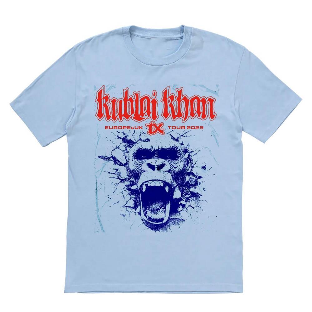 Kublai Khan TX 2025 European Tour T Shirt Blue All Size FF284 Unisex T-Shirt M