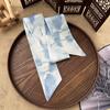 7x85cm Skinny Silk Scarf Floral Headband Chinese Style Hair Ribbon Scarf Butterfly Neck Tie Versatile Bag Decorative Scarf