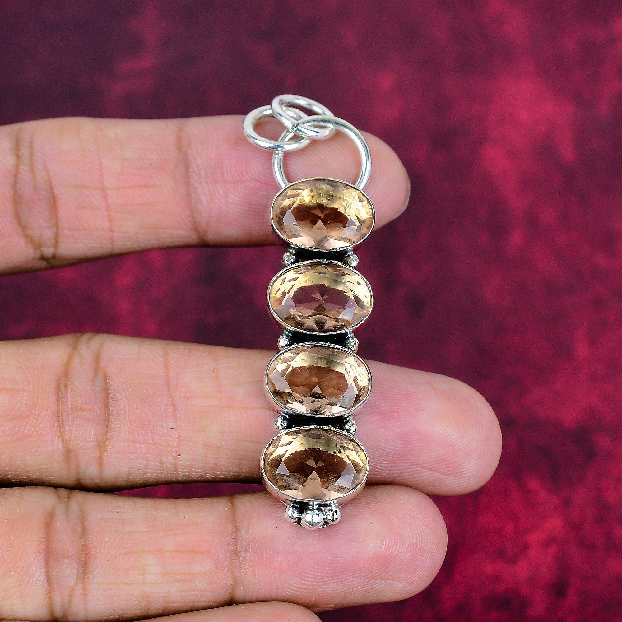 

Подвеска из морганита, драгоценный камень ручной работы, серебряный кулон 925 пробы, старинные ювелирные изделия, для подарка на помолвку 2.63 Inches жёлтый